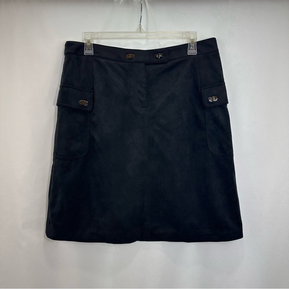 NWOT J. McLaughlin Black Faux Suede Classic Black Women's Skirt